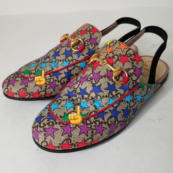 (Kids) Gucci princetown gg rainbow star slippers - Picture 2 of 8